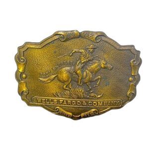 VTG Tiffany Studio NY Wells Fargo Brass Buckle Men’s Western Pony Express